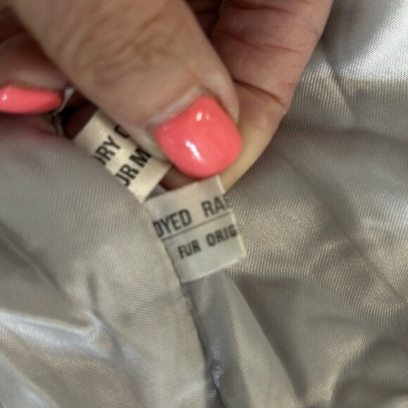 Vintage 70s Gray Dyed Genuine Rabbit Fur Jacket Made in Hong Kong - Picture 4 of 12